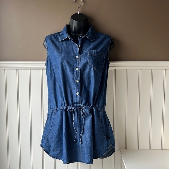 JESSICA Chambray Sleeveless Button Down Tunic Dress Size Small 8P - Picture 11 of 11